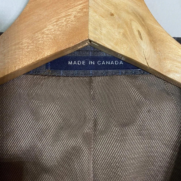 Cremieux Collection Wool Sport Coat Men's 48L Ing Loro Piana Pinstripe Gray Blue - Picture 8 of 16